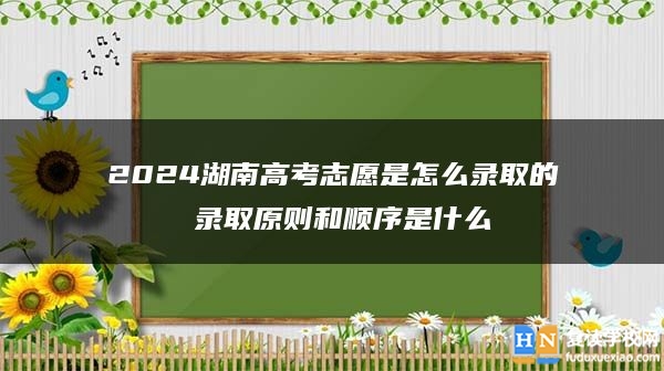 2024湖南高考志愿是怎么录取的 录取原则和顺序是什么