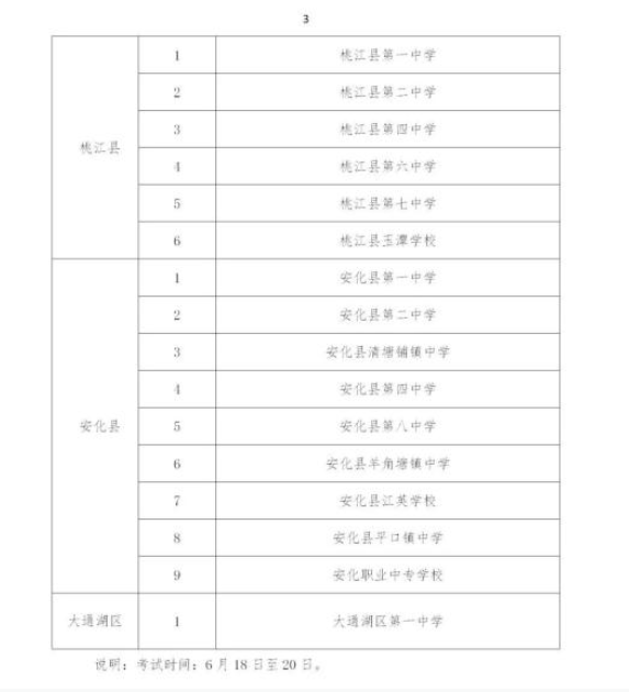 2024年益阳中考考场考点设置安排